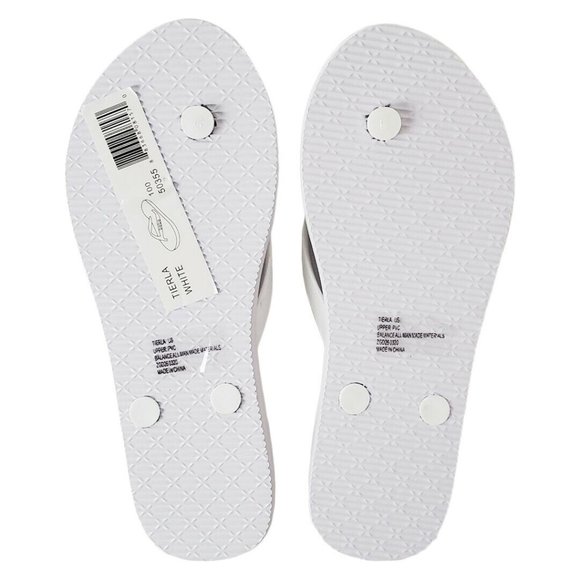 NWT BEBE WOMEN'S WHITE BLACK THONG SLIP ON SANDALS - Picture 8 of 9